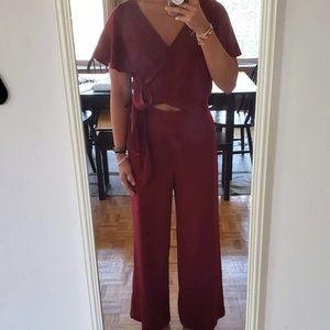 Leith dark red jumpsuit, sz M